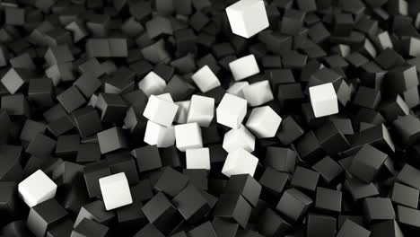 black white background from a pile of abstract cubes