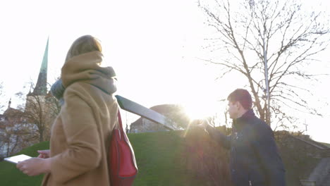 adult couple travelling in tallinn