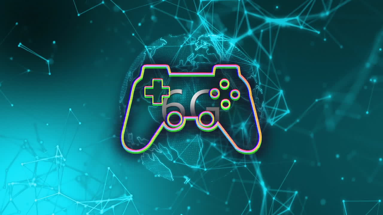 게임 패드와 글로브에서 움직이는 모양의 애니메이션