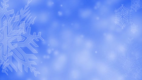 icono de nieve o símbolo animado con nieve cayendo sobre fondo azul