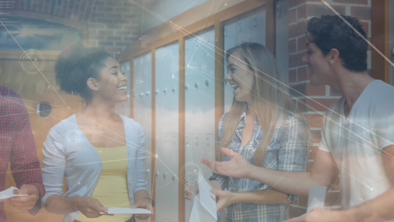 animación de la red de conexiones sobre los estudiantes