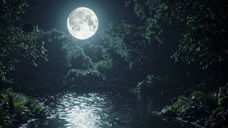 moonlit jungle river