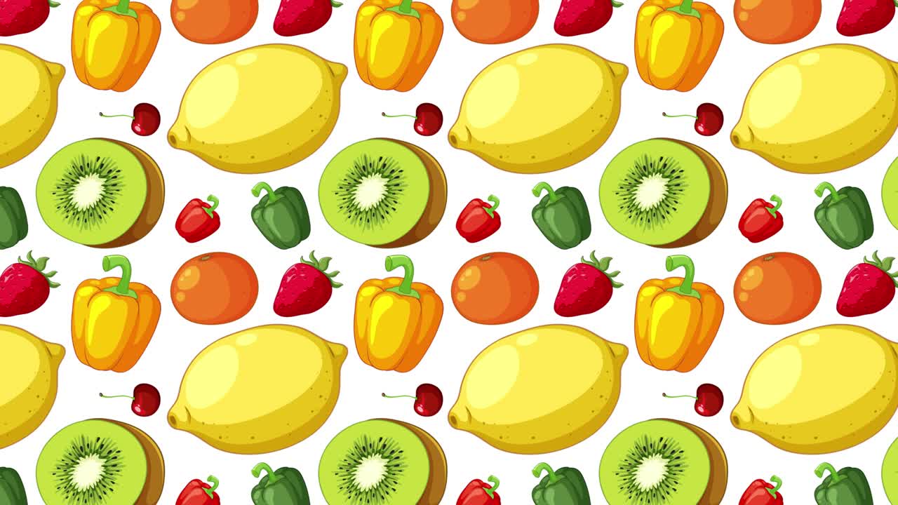 frutas vibrantes en transición en fondos cambiantes