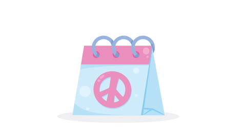 world peace symbol in calendar animation