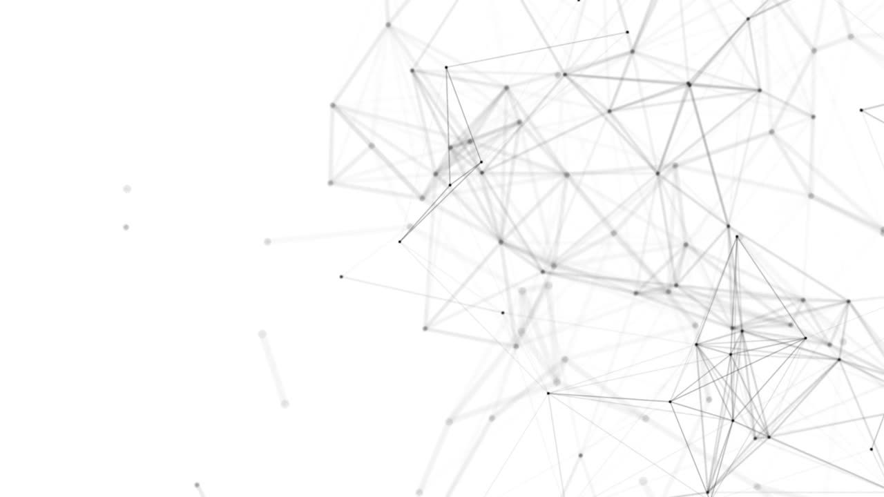 Plexus fantasy abstract technology. Abstract geometric background with moving lines, dots and triangles. Science. Medicine and technology. Loop animations