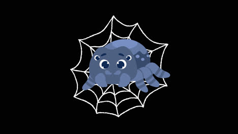 una araña de dibujos animados en una telaraña