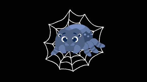 cute cartoon spider on a web