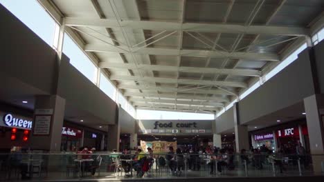 crowded food court in a modern mall