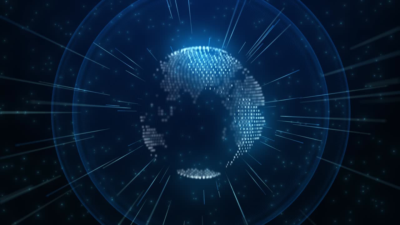 4k Loop World map user icon social network Global communication Animation.