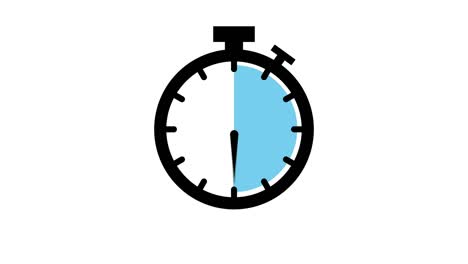 the 55 minutes, stopwatch icon. stopwatch icon in flat style, timer on on color background. motion graphics.