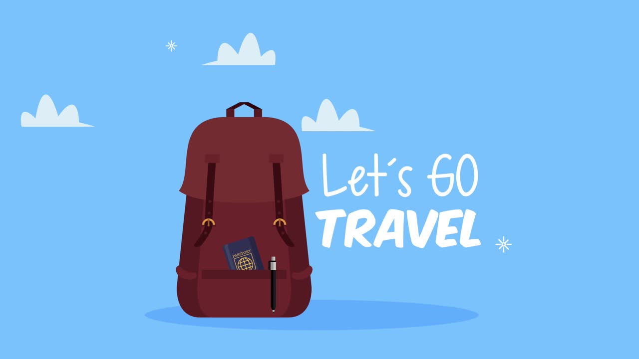lets go travel lettering with bag