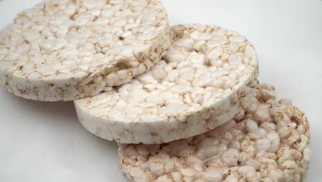 rice cakes on a white background. fitness food. diet healthy food concept