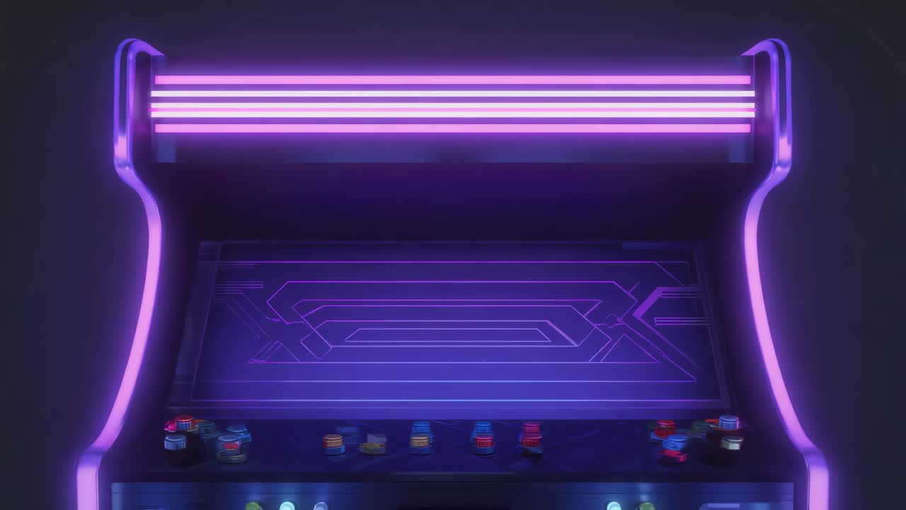 Arcade Machine with Neon Lights