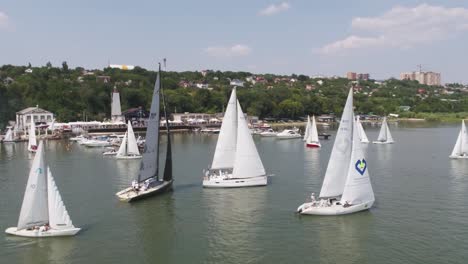 sailing regatta on a river