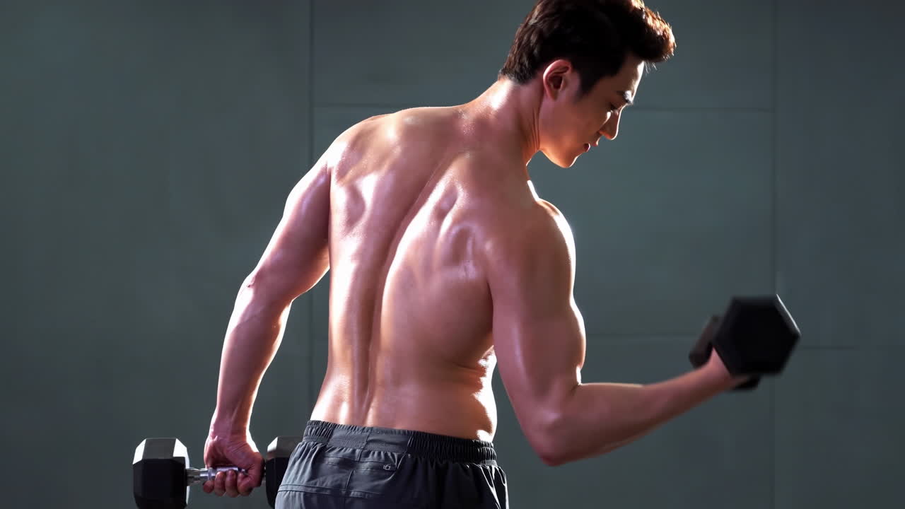 Muscular sportsman sportswear bodybuilder weightlifter with an ideal body, after coaching poses, abdominal muscles, biceps triceps.