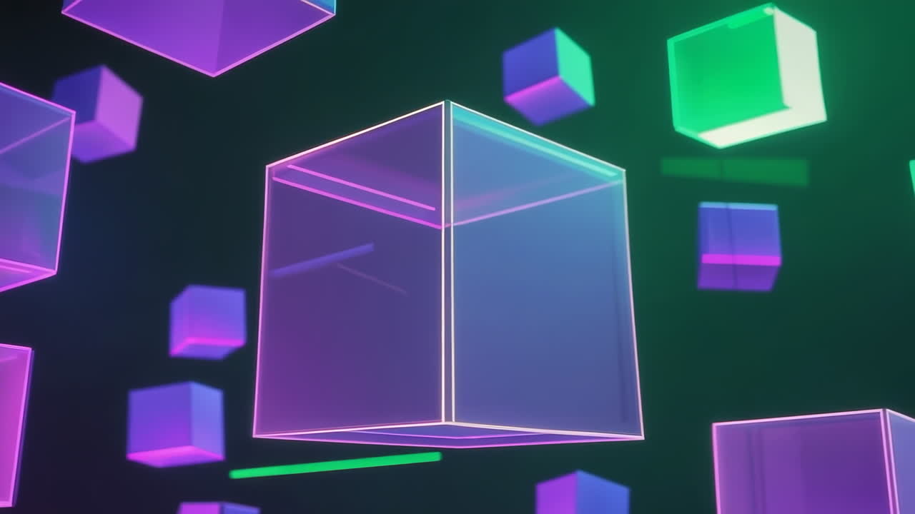 Abstract 3D Glowing Cubes