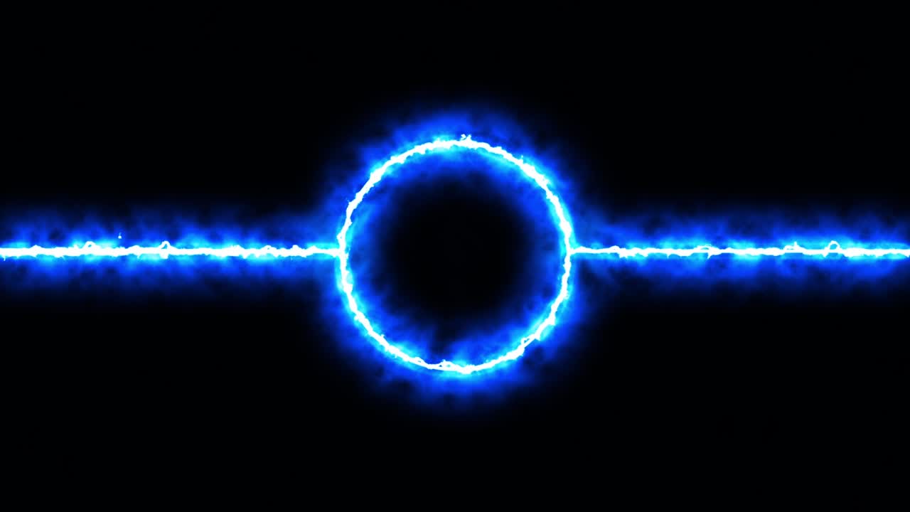 선이 있는 원의 네온 애니메이션.