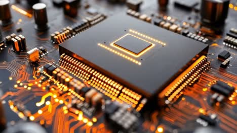 a close up of a computer chip on top of a circuit board