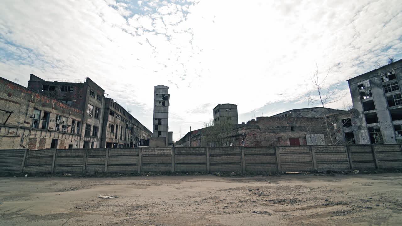 Abandoned industrial building. Ruins of an old factory