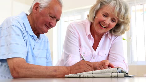 Senior-couple-doing-the-crossword-together