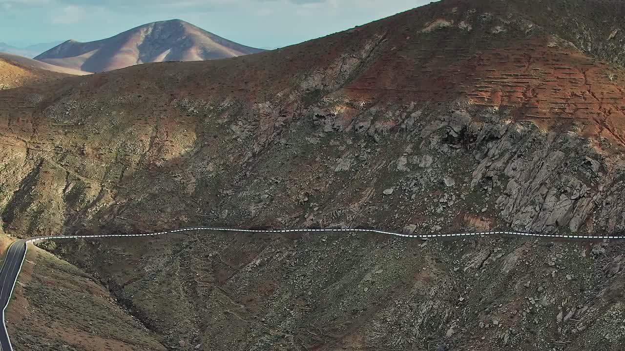 Explore FuerteventuraвЂ™s rugged landscape seen from above in Spain