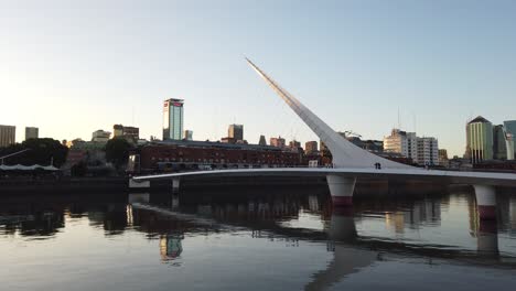 woman’s bridge, puerto madero travel landmark, buenos aires sunset landscape, argentina