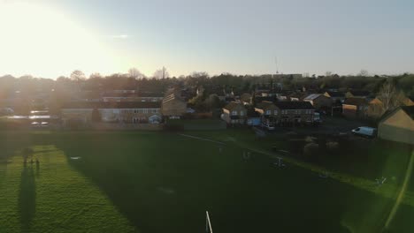 Epic-shot-of-a-British-town-during-sunset-with-flares