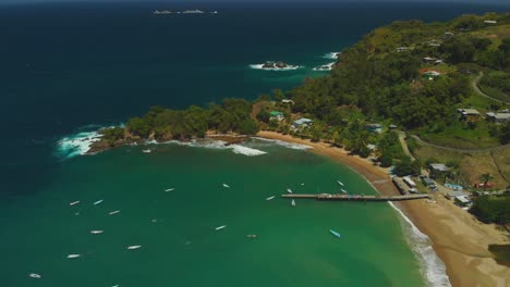 drone footage of parlatuvier bay on tobago north western coast