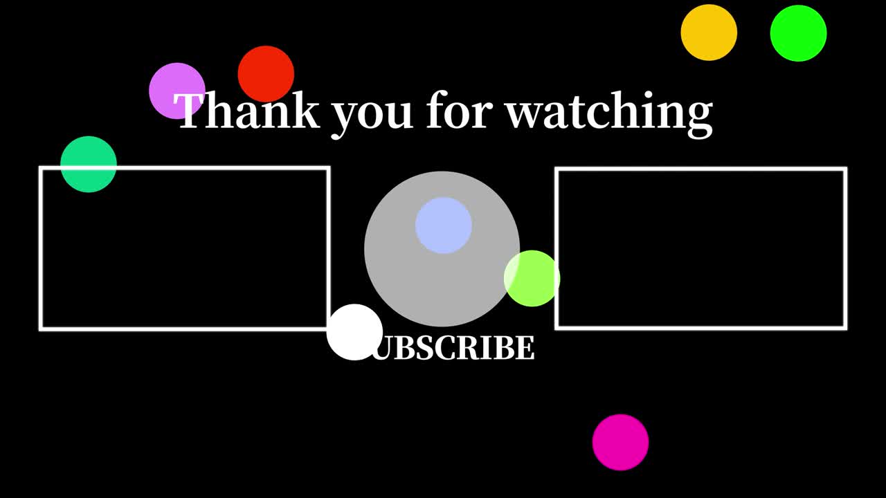 Colorful ball sphere end card ending screen motion graphics