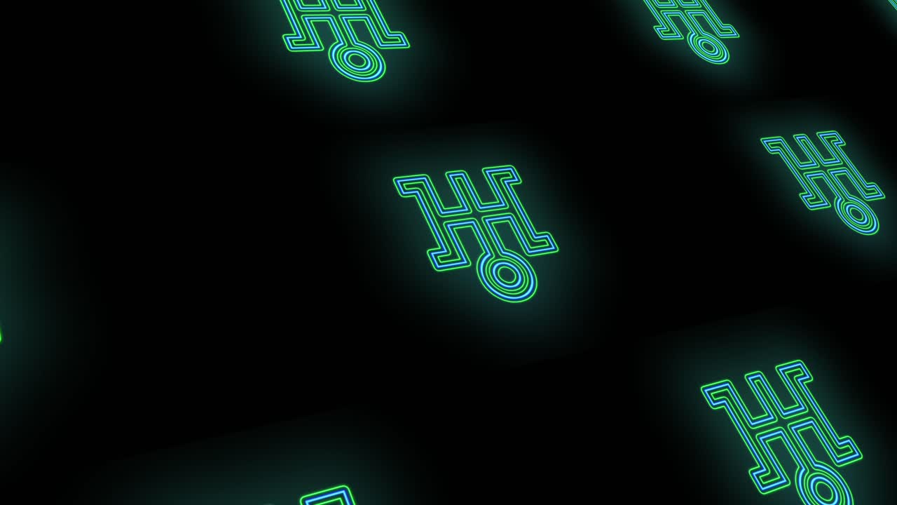 patrón de símbolo de japón azul neón en la noche