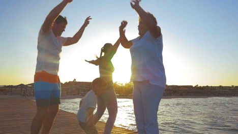 morning exercises of a big family