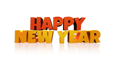 colorido feliz año nuevo texto de dibujos animados en color degradado blanco