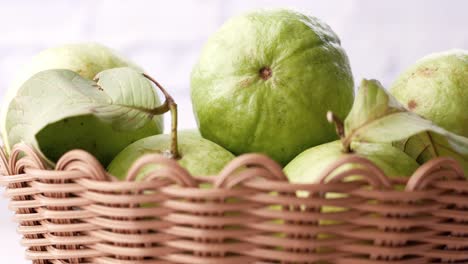 fresh guavas in a basket