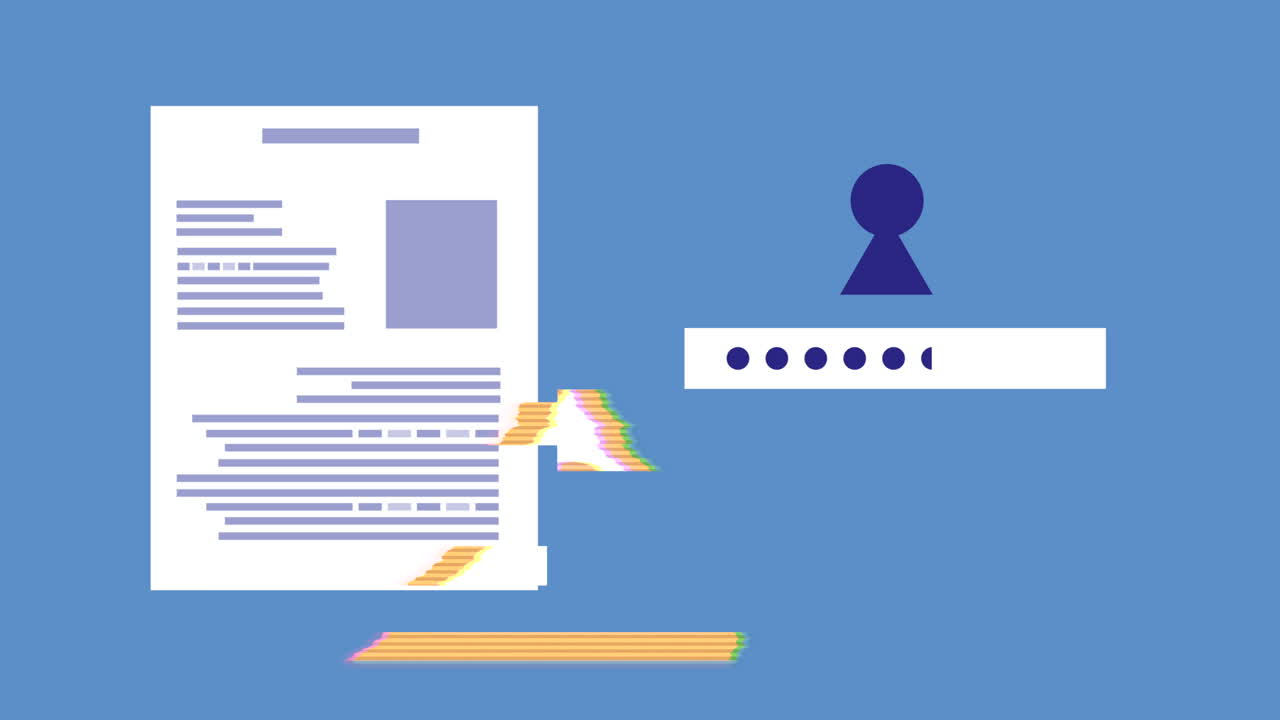 tecnología de seguridad cibernética de documentos y contraseñas