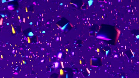 Purple-background-with-many-cubes-and-light.-Infinitely-looped-animation