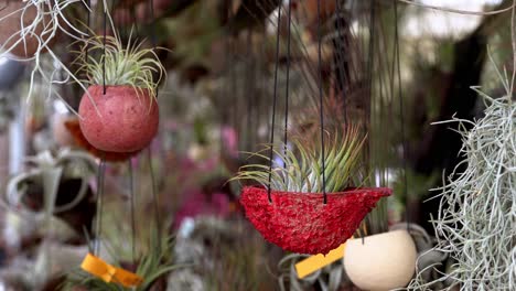 adornos florales en exhibición en el mercado anual de flores en meran - merano, tirol del sur, italia