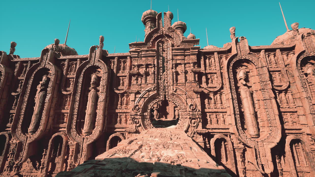 판타지 세계에 있는 고대 돌문