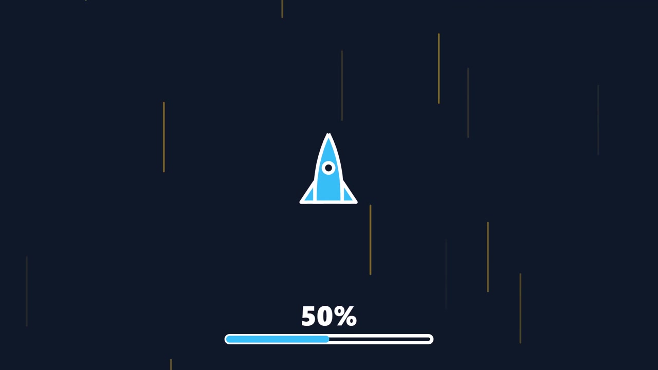 Animated Rocket Ship Loading Progress Bar