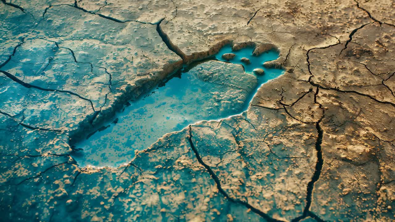 Dried Riverbed in a Desert Landscape