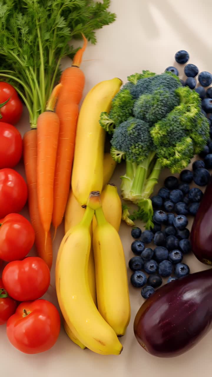 Frutta e verdura fresca biologica 4K.