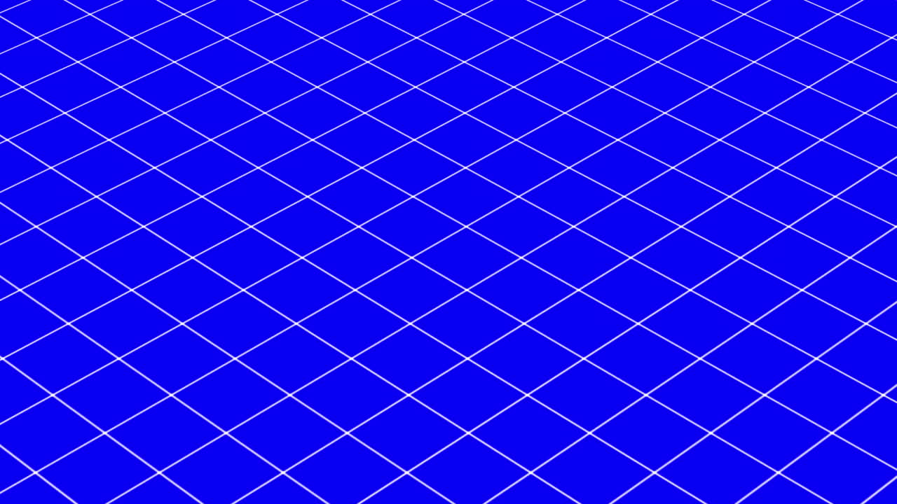 animación de una cuadrícula de diamante de línea blanca estática sobre un fondo azul fuerte