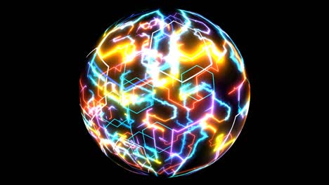futuristic core layers digital big data powerful  processing colorful energy
