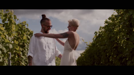 couple's wedding in vineyard
