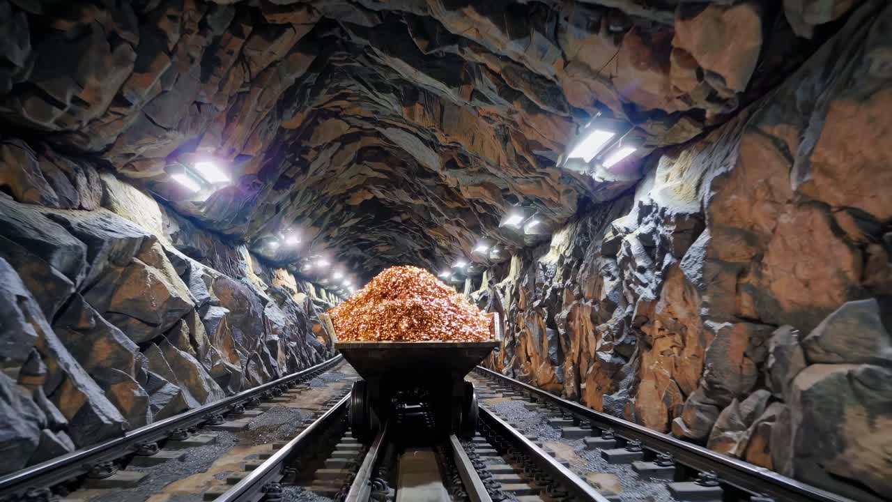 Mining Tunnel with Ore Train