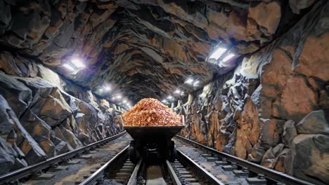 mining tunnel with ore train