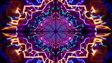 abstracto patrón de caleidoscopio de neón brillante