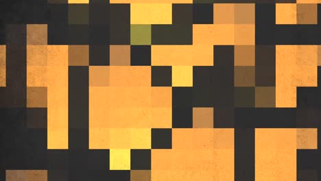 vibrant pixelated pattern of yellow, orange, and black rectangles