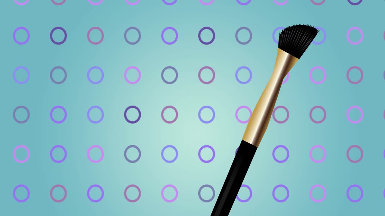초록색 배경 에 있는 메이크업 브러시 의 애니메이션