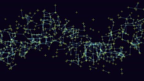 abstract network grid intricate web of lines and dots on a black background