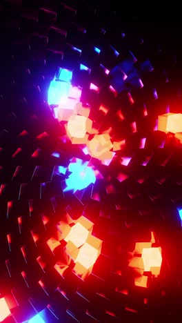 colorful light show in dark room. vertical looped animation